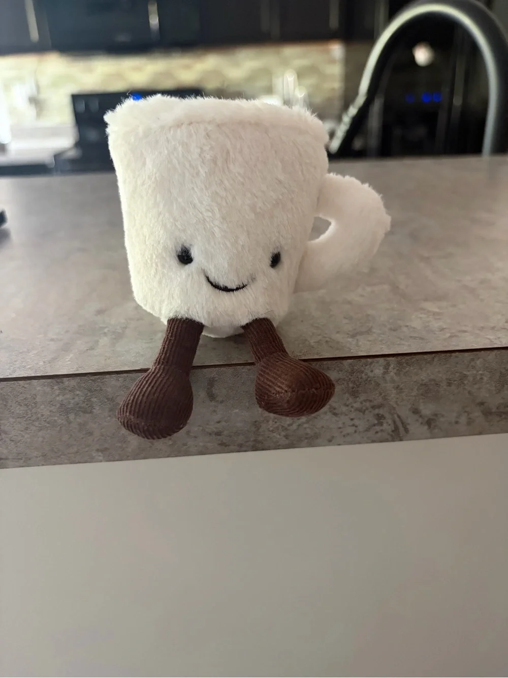 Jellycat Cream Plush Mug Toy with Brown Feet